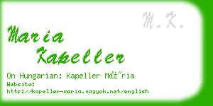 maria kapeller business card